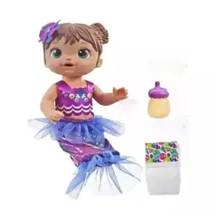 HASBRO - Juguete Muñeca Sirena Castaña Infantil Baby Alive
