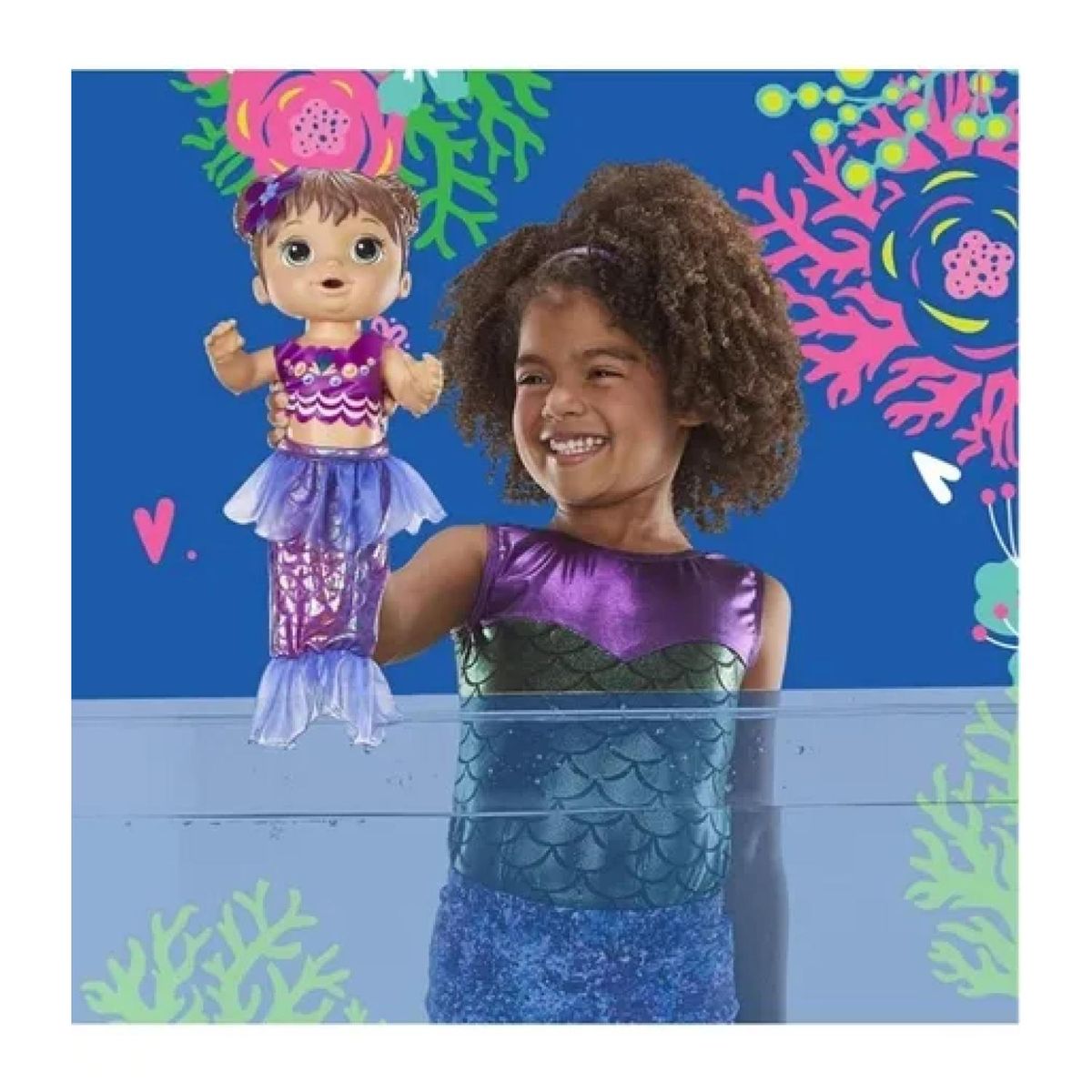 HASBRO - Juguete Muñeca Sirena Castaña Infantil Baby Alive Hasbro