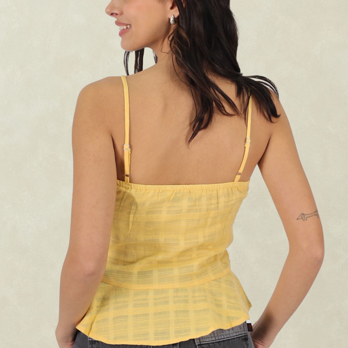 TENTATION - Top Lino Ajustable Amarillo Tentation