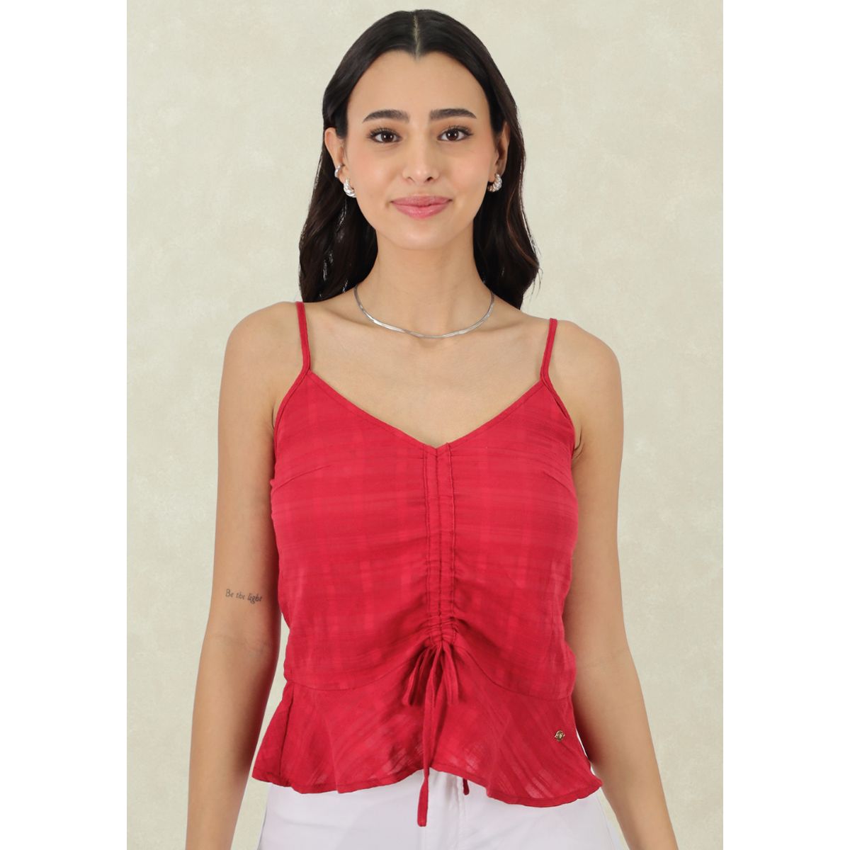 TENTATION - Top Lino Ajustable Burdeo Tentation