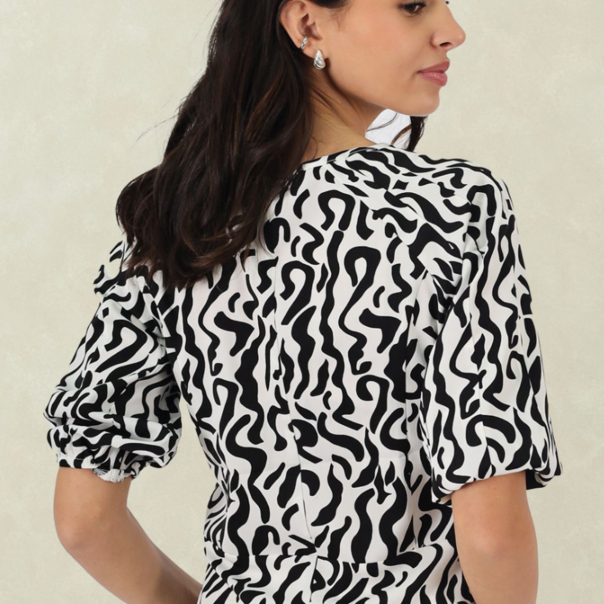 TENTATION - Blusa Manga 3/4 Estampada  Black Tentation