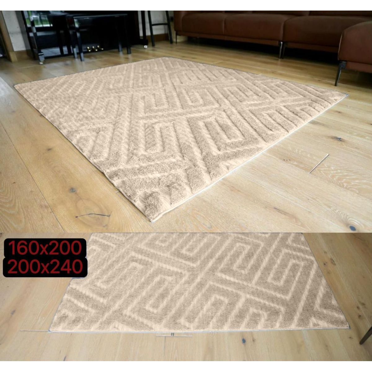 GENERICO - ALFOMBRA JACQUARD DE ALGODON 160X200CM
