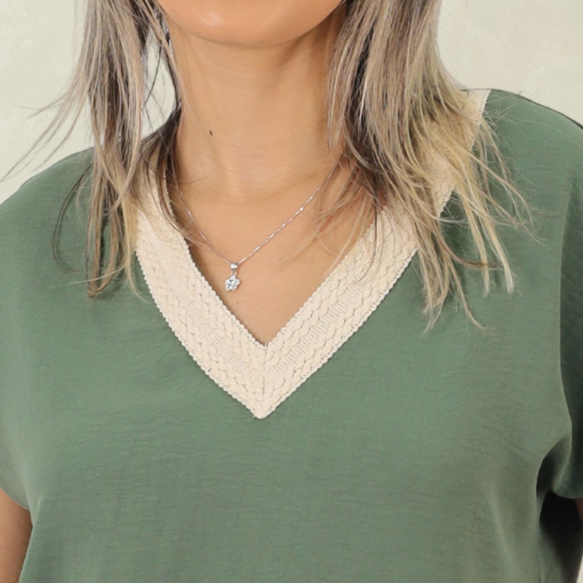 TENTATION - Bluson  Aplic Macrame Verde Tentation