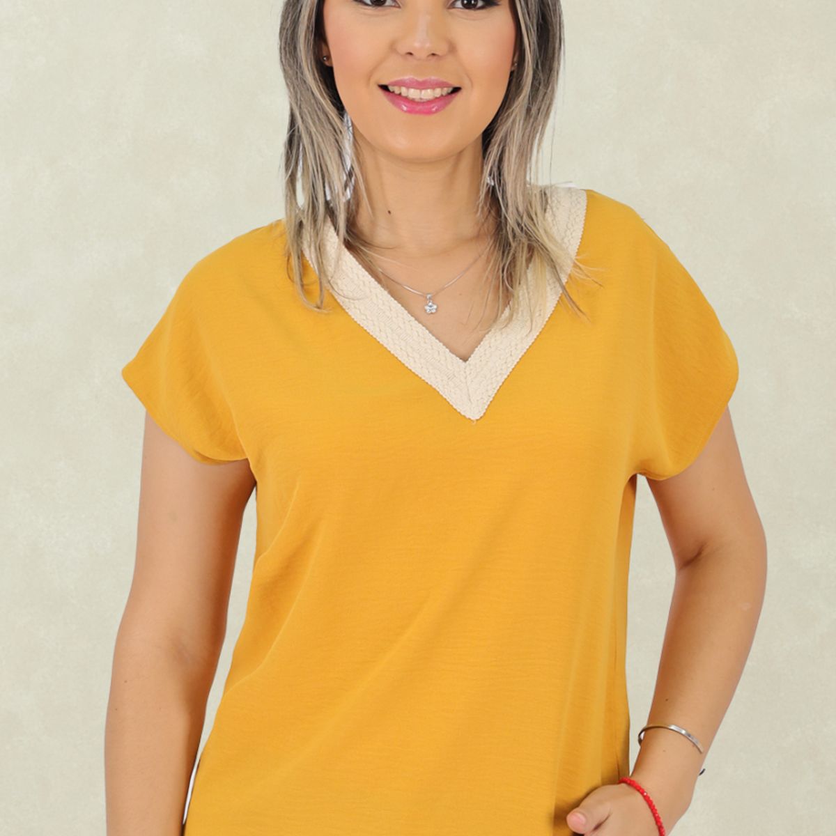 TENTATION - Bluson  Aplic Macrame Mostaza Tentation