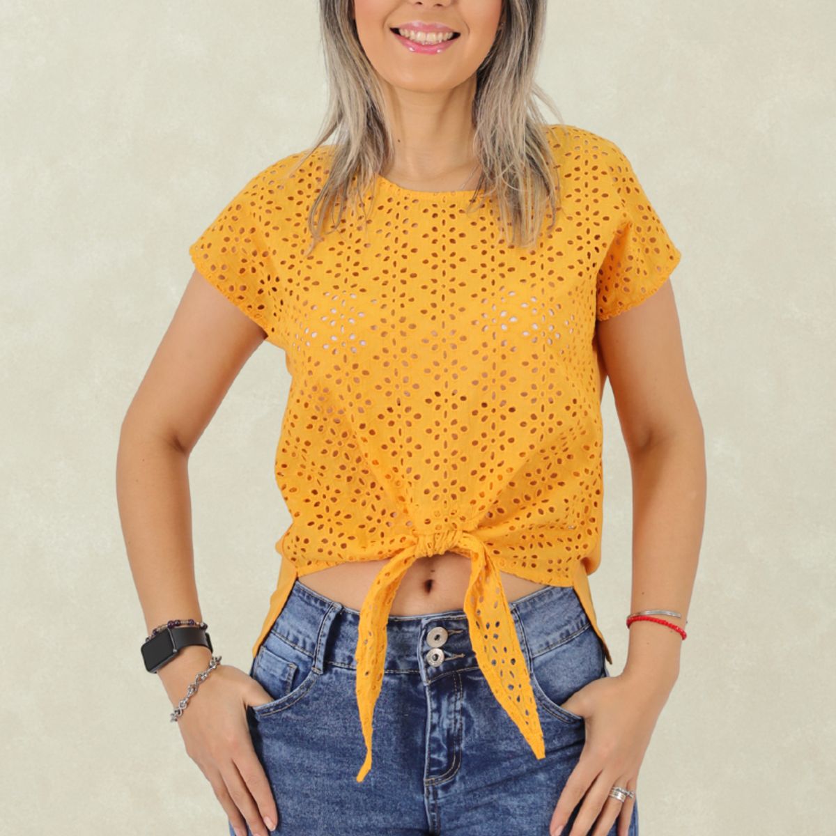 TENTATION - Bluson Broderie Mostaza Tentation