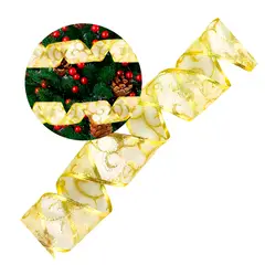 GENERICO - 3 Cintas 1# Decorativa Navideña Dorada Arbol Hogar Oficina 6.3 CM X 2.7 M