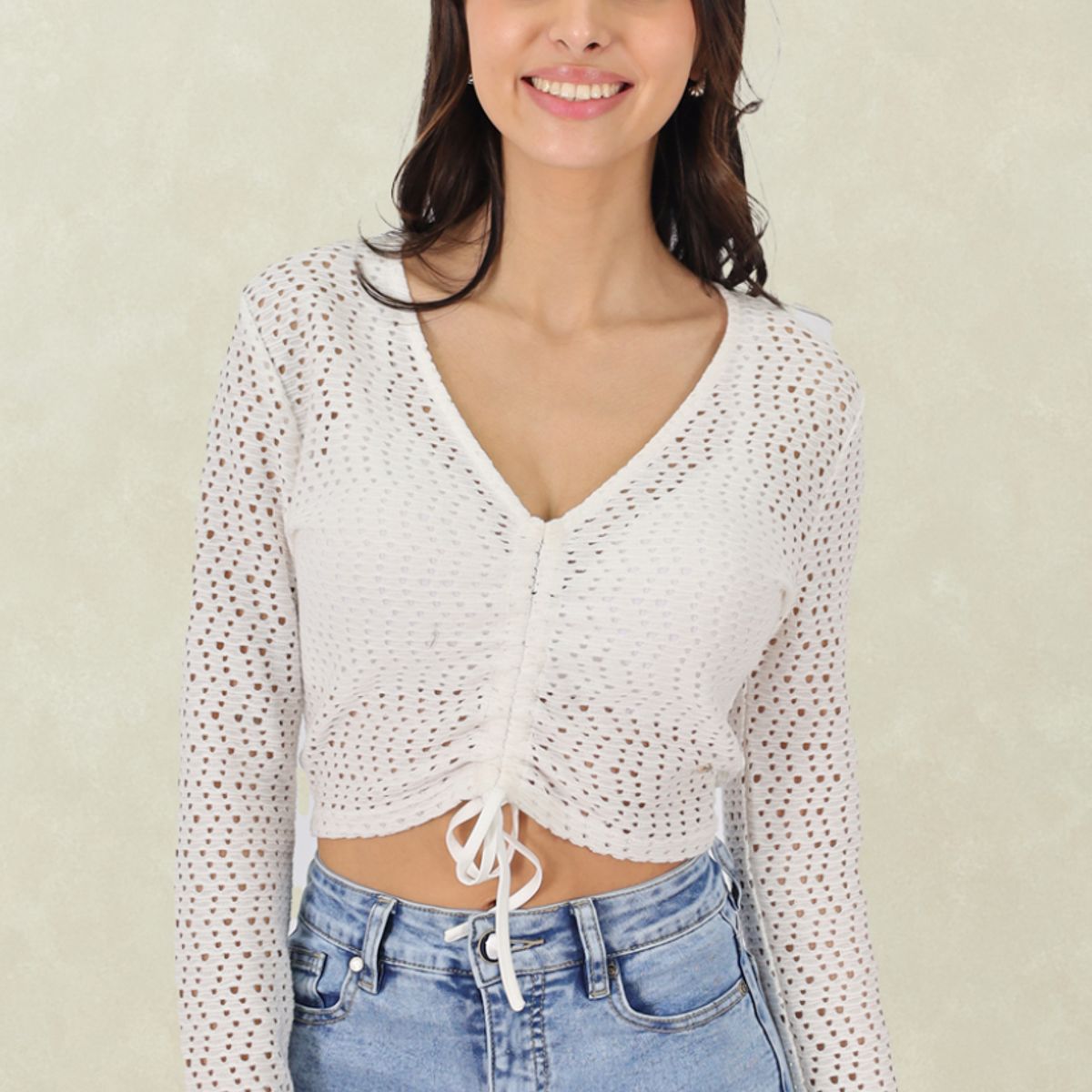 TENTATION - Top Crop Ajustable Blanco Tentation