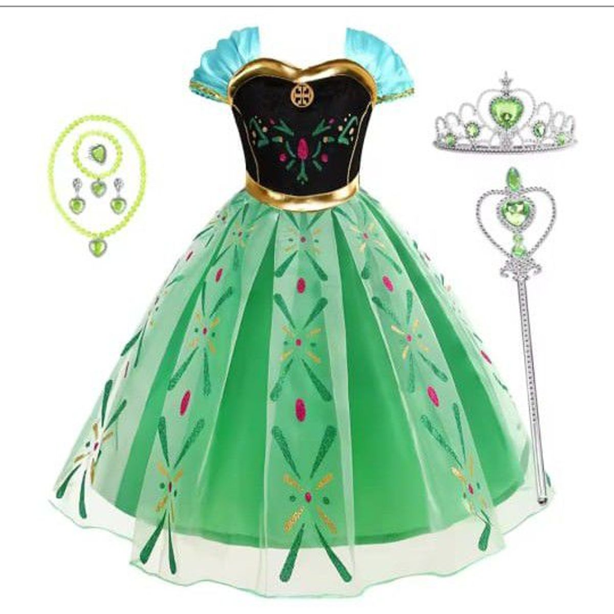 GENERICO - Set disfraz princesa vestido y accesorios para niña 5 años a 6 años