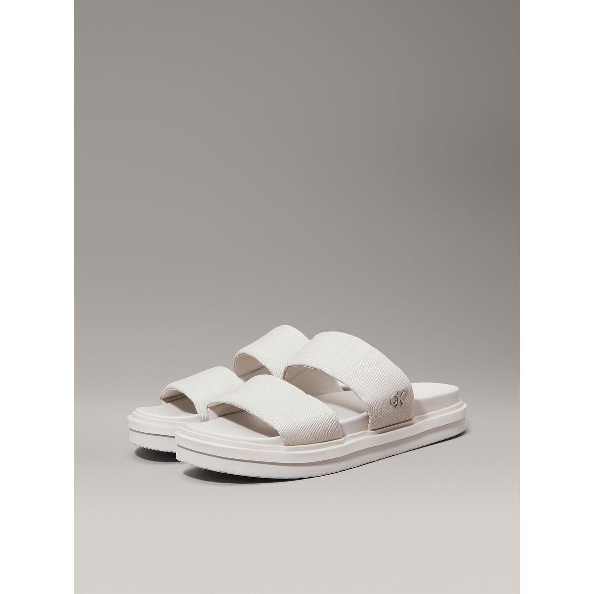 CALVIN KLEIN - Sandalias de Lona Flat Molded Beige Calvin Klein