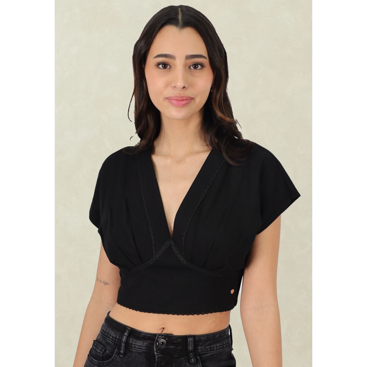 TENTATION - Peto Lino Broderie Black Tentation