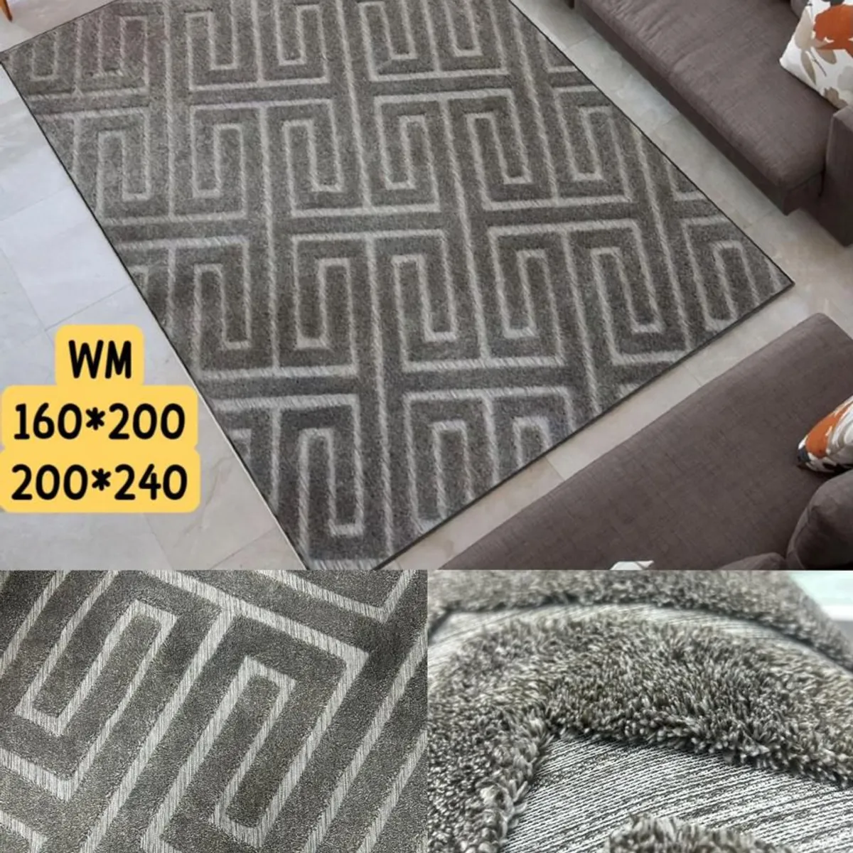 GENERICO - ALFOMBRA JACQUARD DE ALGODON 160X200CM