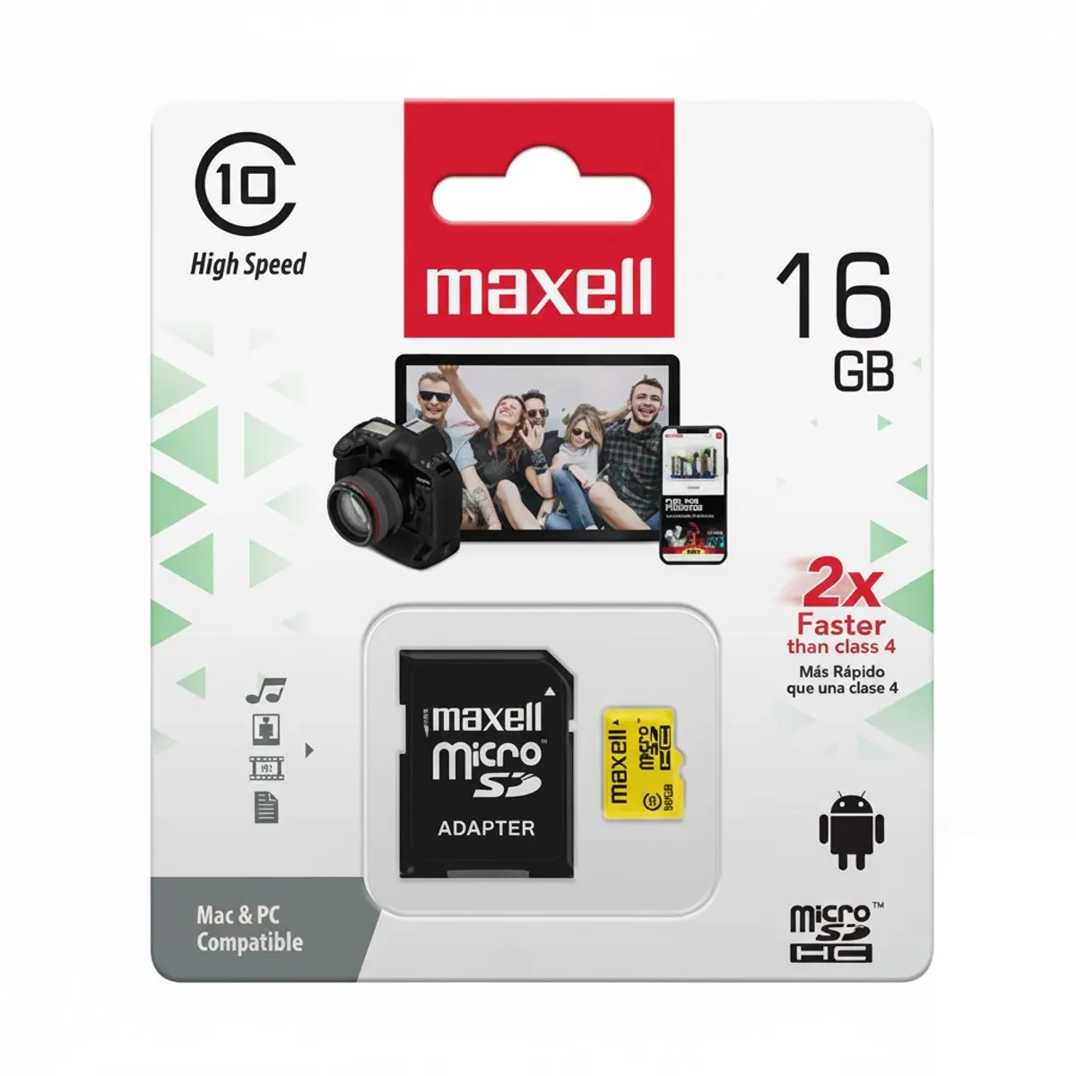 MAXELL - Tarjeta Micro SD Maxell 16GB CLASE 10