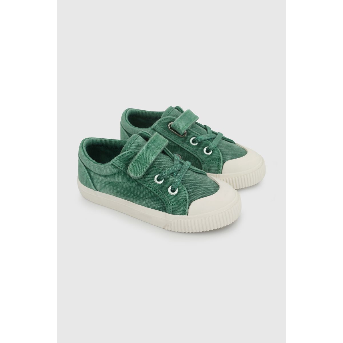 COLLOKY - Zapatilla de Niño Verde con Cordón elástico y Velcro