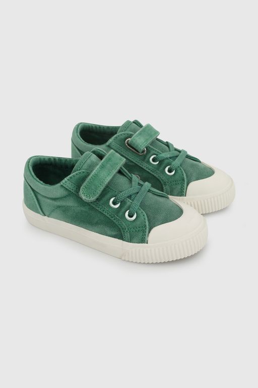 Zapatilla de Niño Verde con Cordón elástico y Velcro