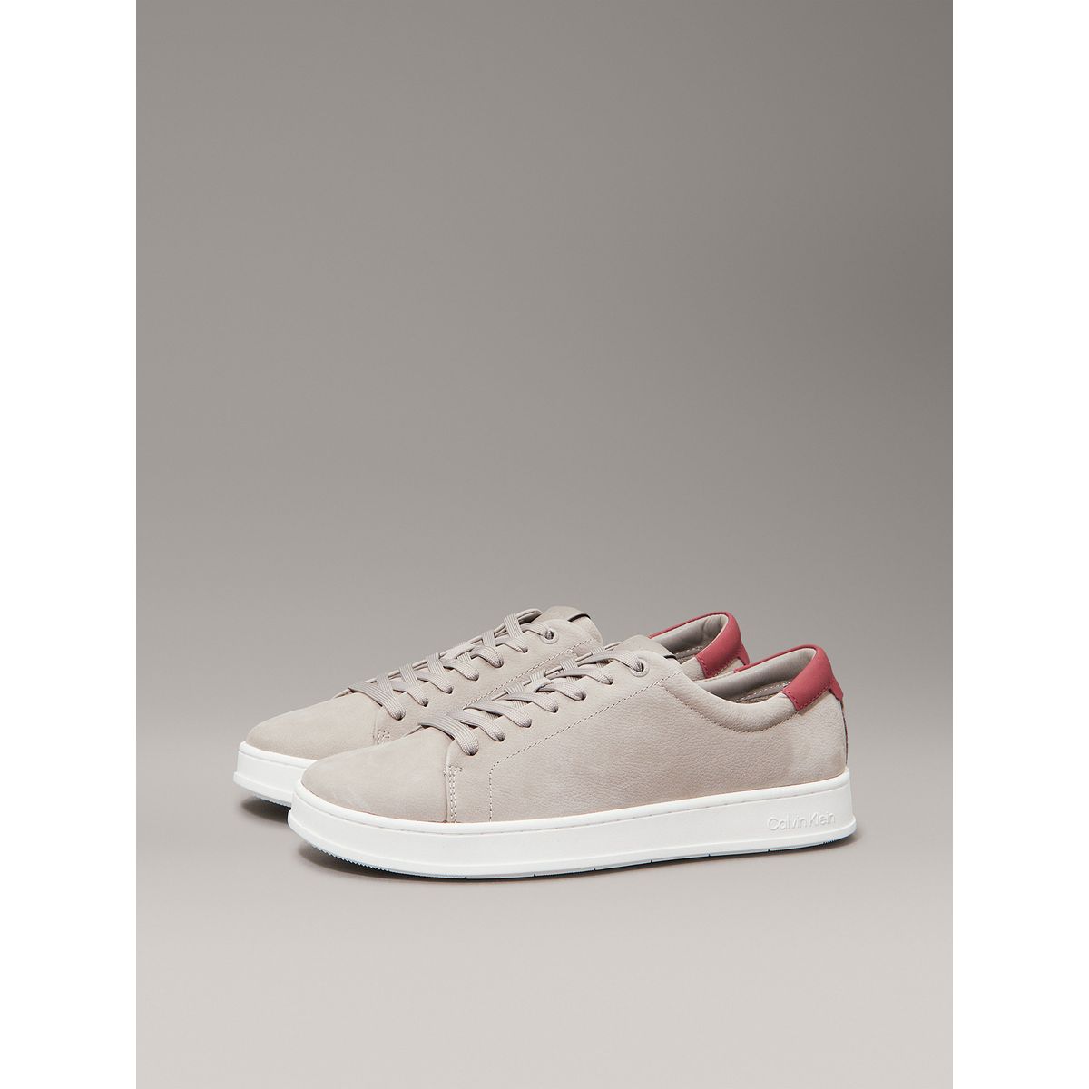 CALVIN KLEIN - Zapatillas de Cuero Low Top Lace Up Beige Calvin Klein