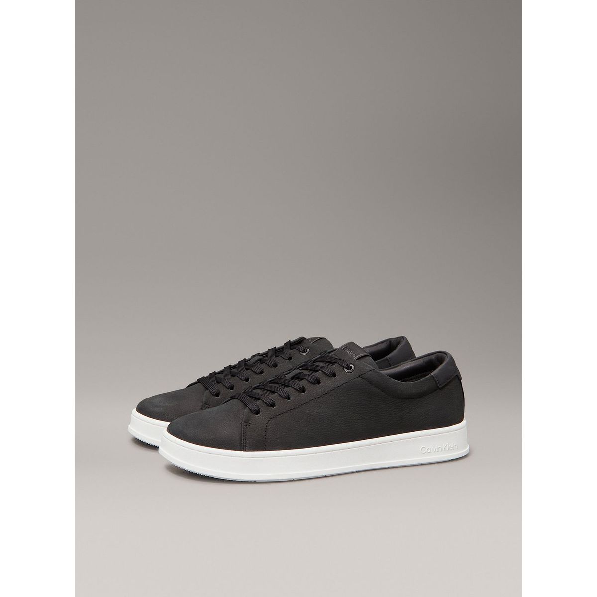 CALVIN KLEIN - Zapatillas de Cuero Low Top Lace Up Negro Calvin Klein
