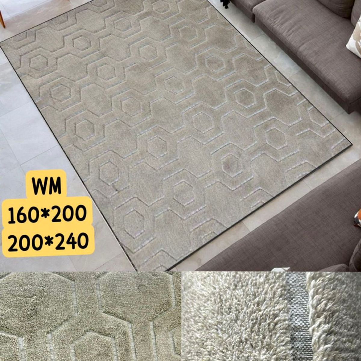 GENERICO - ALFOMBRA JACQUARD DE ALGODON 160X200CM