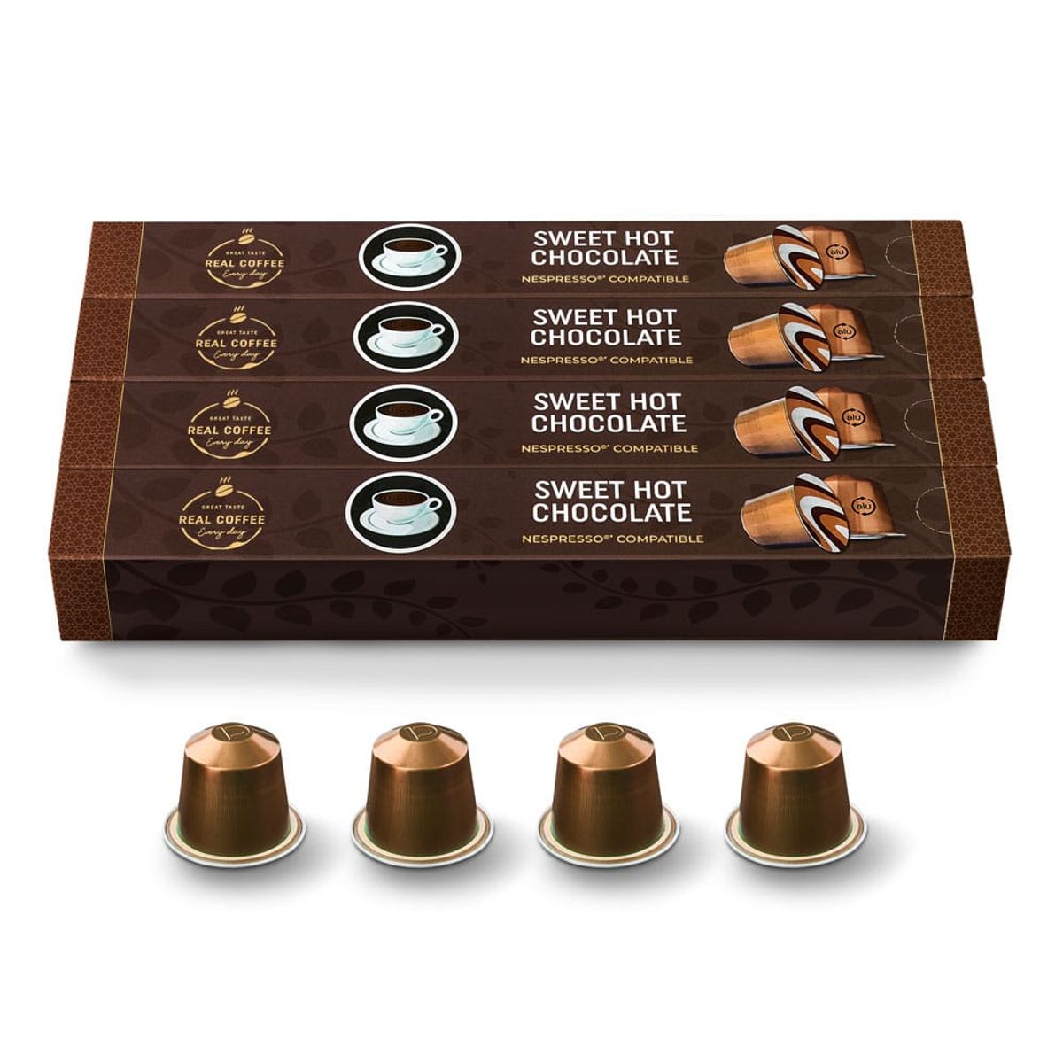 REAL COFFEE - Pack 80 Cápsulas Sweet Chocolate Caliente