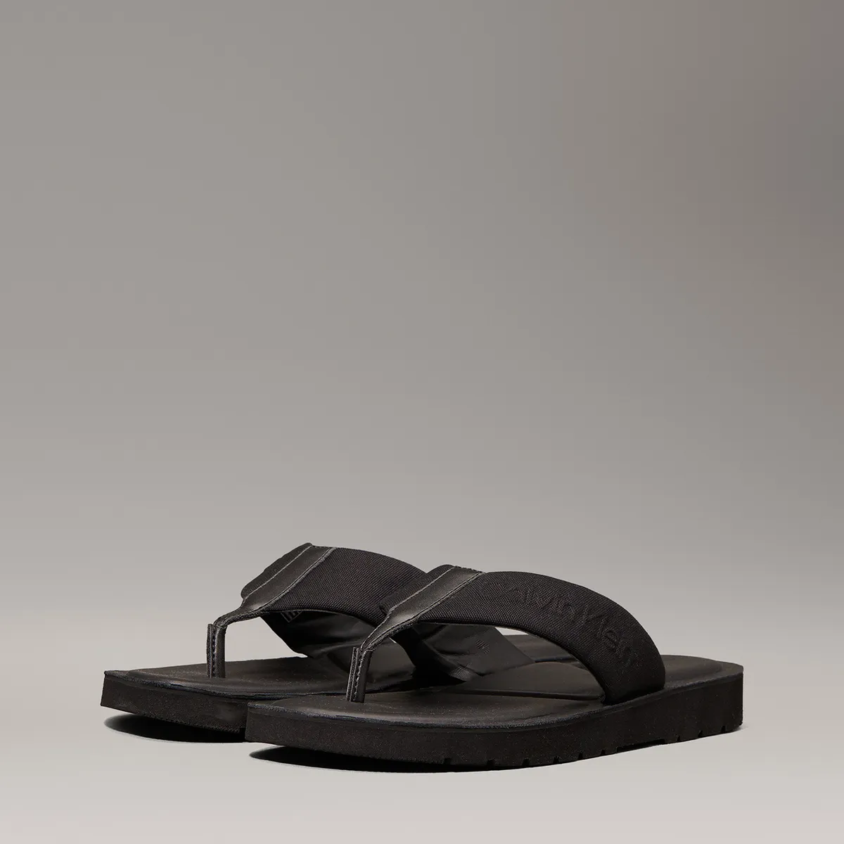CALVIN KLEIN - Sandalias de Lona con Logo Negro Calvin Klein