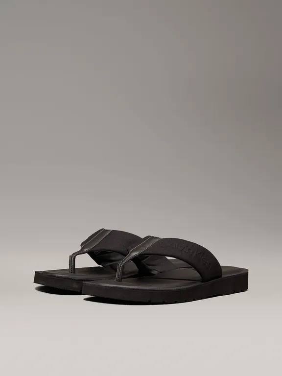 Sandalias de Lona con Logo Negro