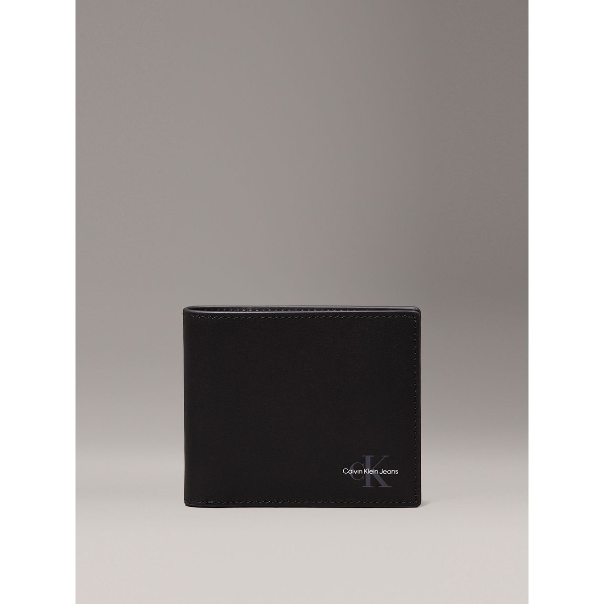 CALVIN KLEIN - Billetera de Cuero Mono Logo Negro Calvin Klein