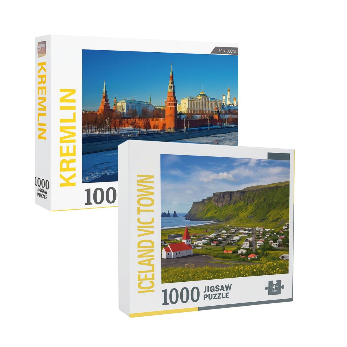 GENERICO - 2 Rompecabezas 1000 Piezas 70x50cm Kremlin Islandia