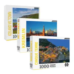 GENERICO - 3 Rompecabezas 1000 Piezas 70x50cm Cinique Kremlin Islandia