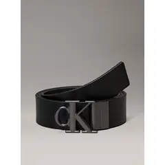 CALVIN KLEIN - Cinturón Reversible de Cuero con Logo Negro