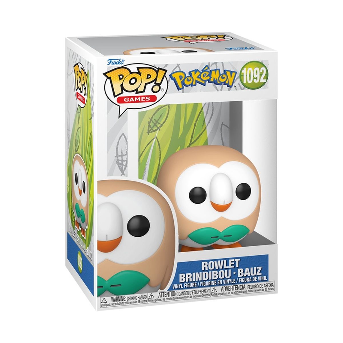 FUNKO - Funko Pop Pokémon – Rowlet 1092 + Protector