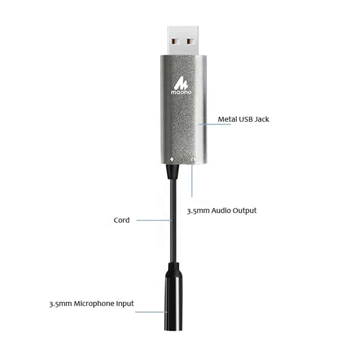 MAONO - Tarjeta de sonido Maono AU-AD304 entrada USB  WindowsMac