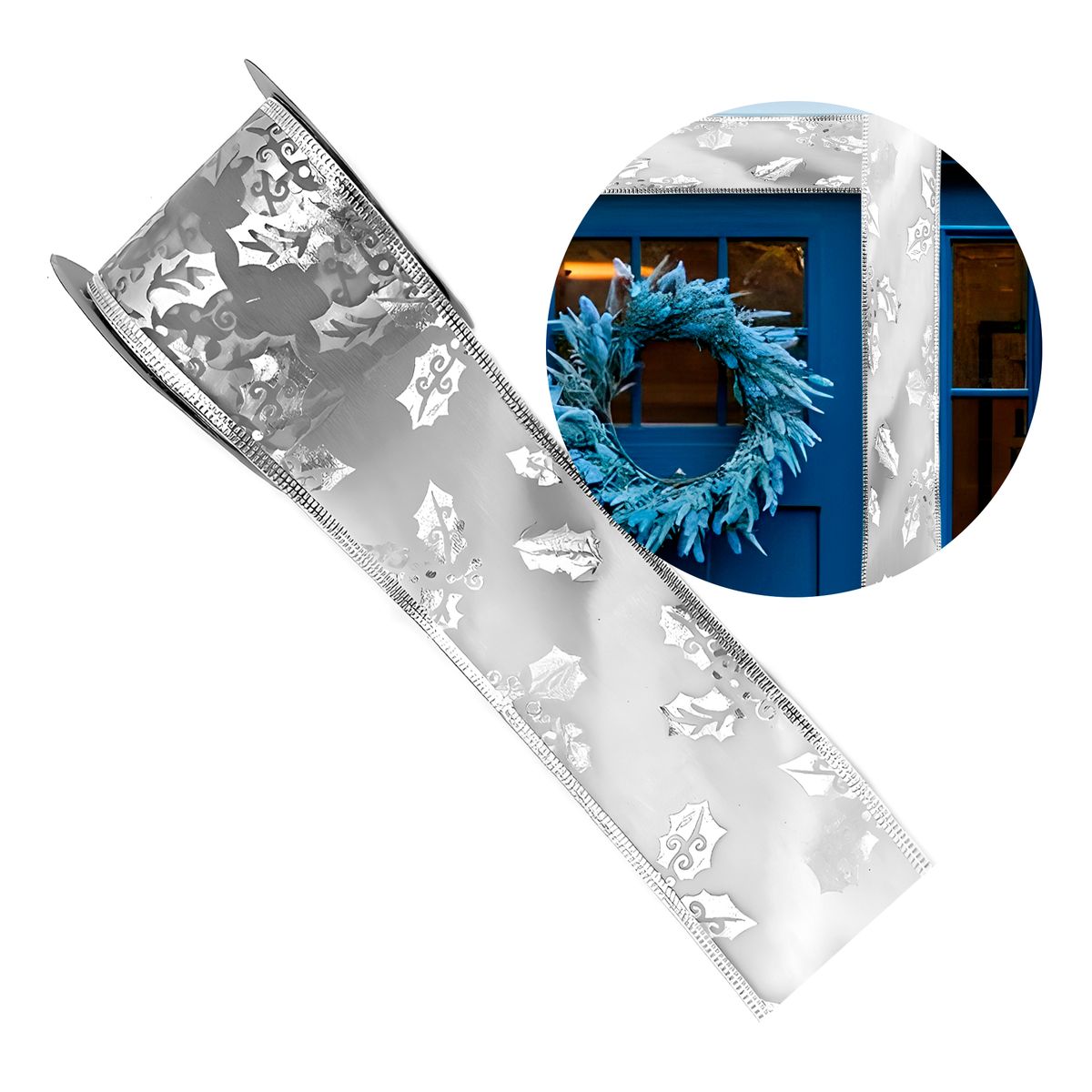 GENERICO - 3 Cintas Navidad Decorativas Gris 6,3 Cm X 2,7 Mts