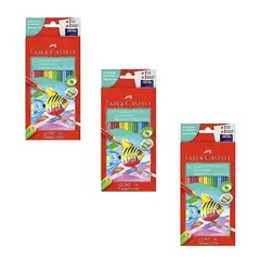FABER-CASTELL - Pack x 3 lapices Faber Castell Acuarelables 12 colores + 2