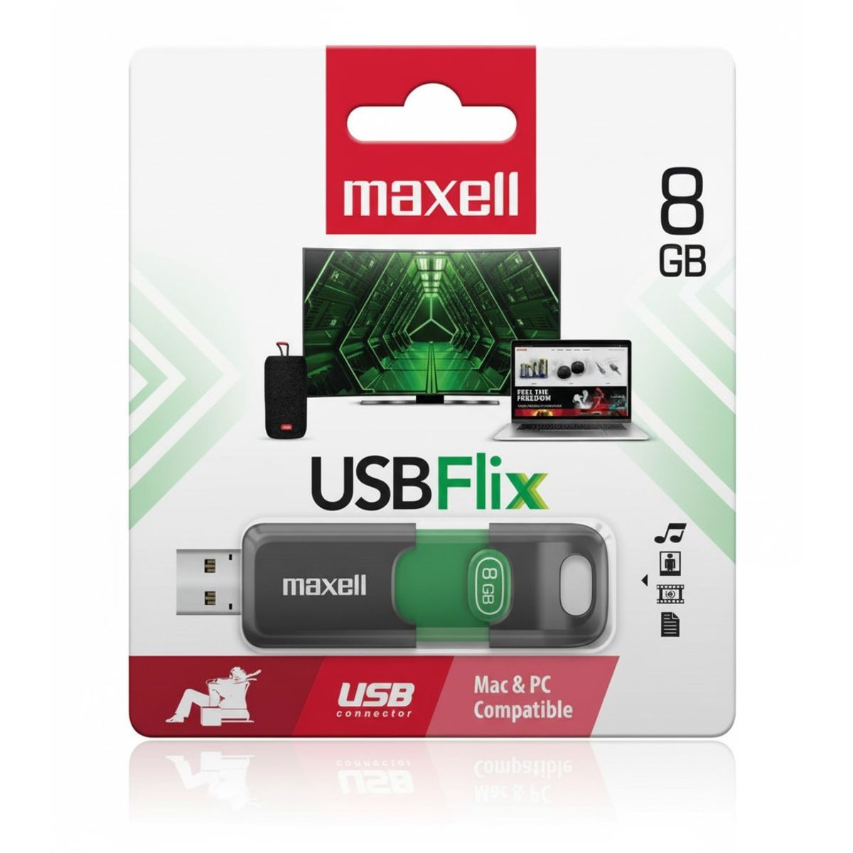 MAXELL - Pendrive Maxell USB FLIX 8GB 2.0