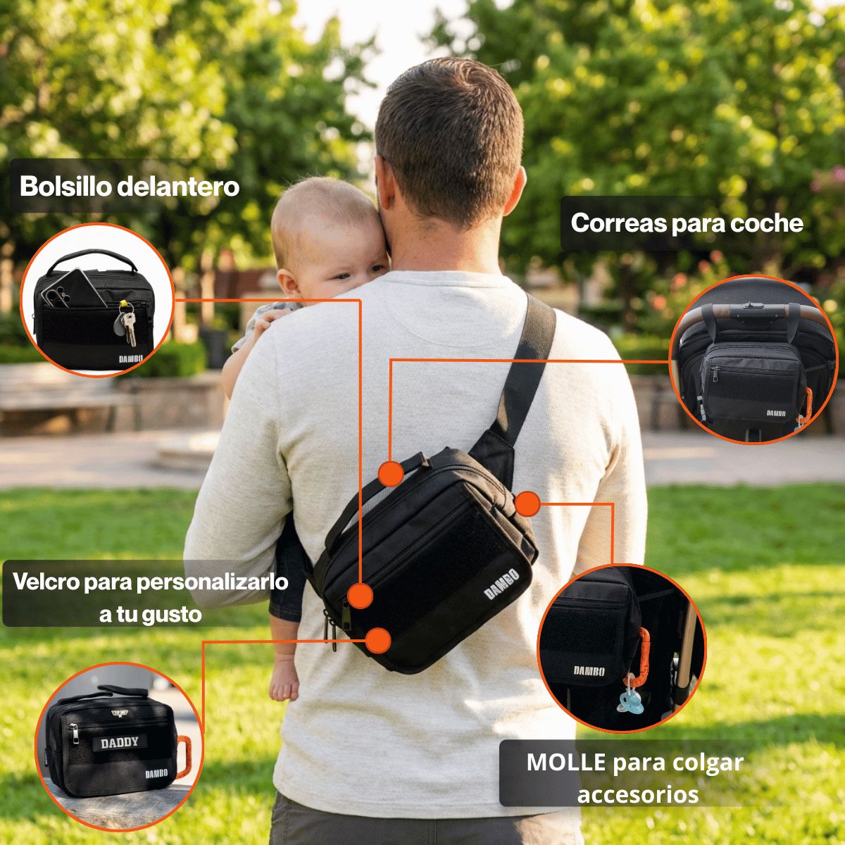 GENERICO - Banano Pañalero Para Bebés Pensado En Papá Color Negro