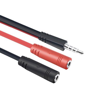 Imagen 2 del producto Cable divisor de audio y micrófono entrada plug 35mm Rojo