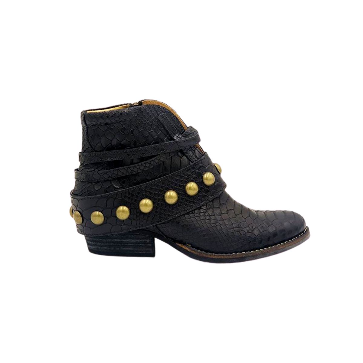 VANESSA GIL - BOTÍN AIDA NEGRO DE CUERO MUJER