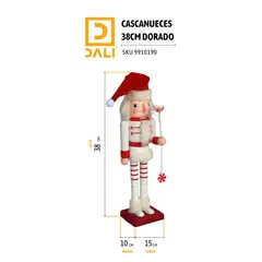 GENERICO - Cascanueces Decorativo Rojo 38 cm – Figura Navideña Clásica