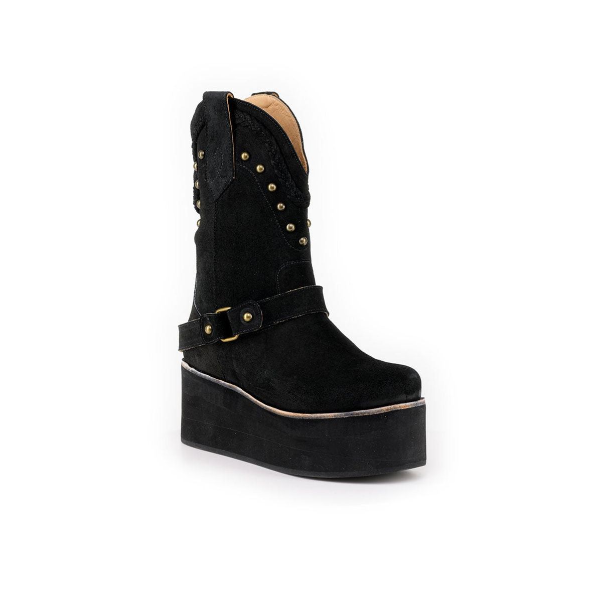 VANESSA GIL - BOTIN DE PLATAFORMA KARINA NEGRO DE CUERO