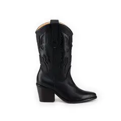 VANESSA GIL - BOTA AGUILA BLACK ALTA DE CUERO