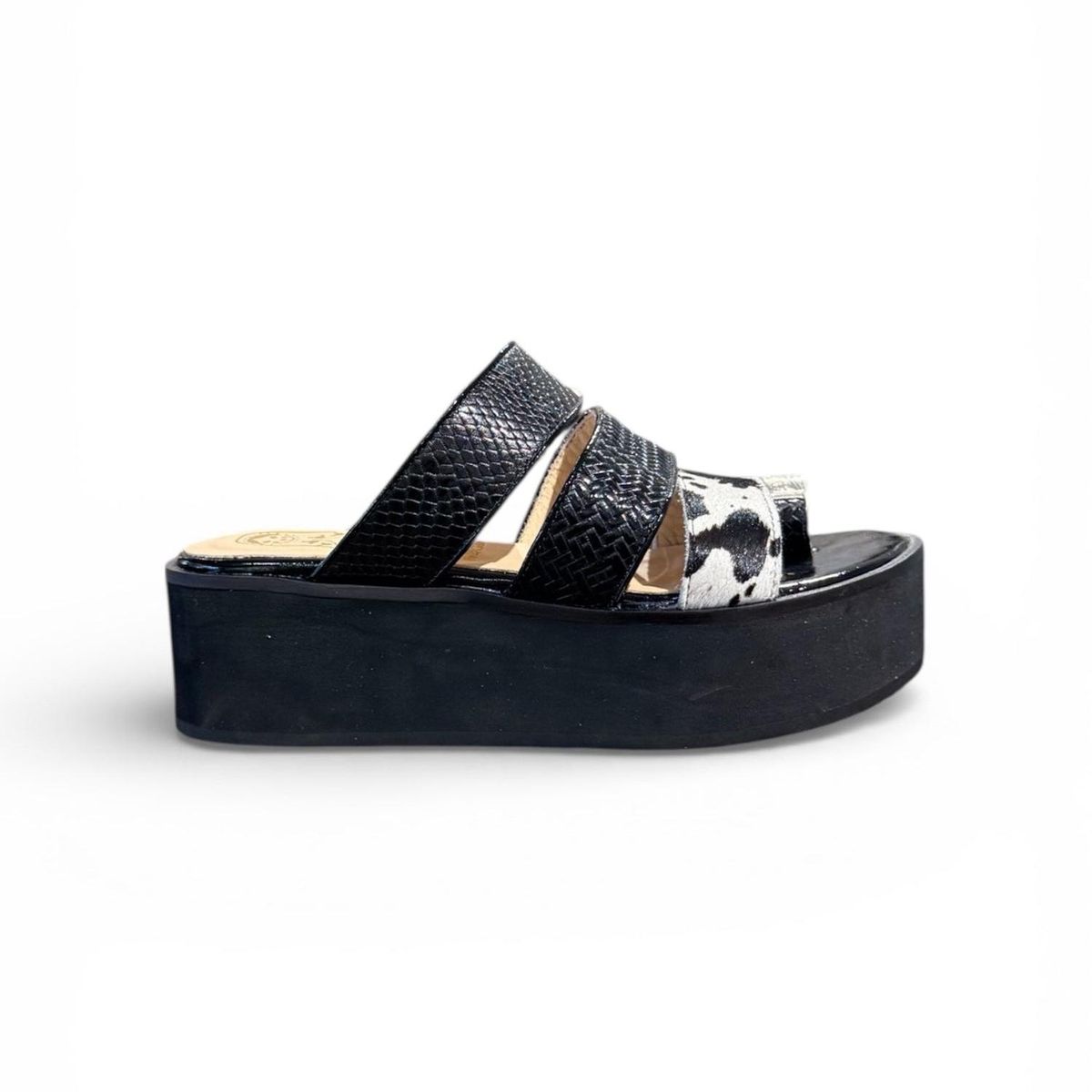 VANESSA GIL - SANDALIA DE CUERO JULIA BAJA VAQUITA - Negro - 40