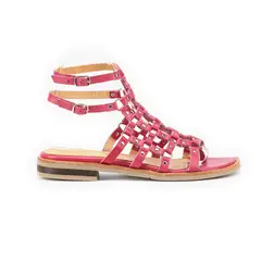 VANESSA GIL - SANDALIA DE CUERO ROMANA FUCSIA