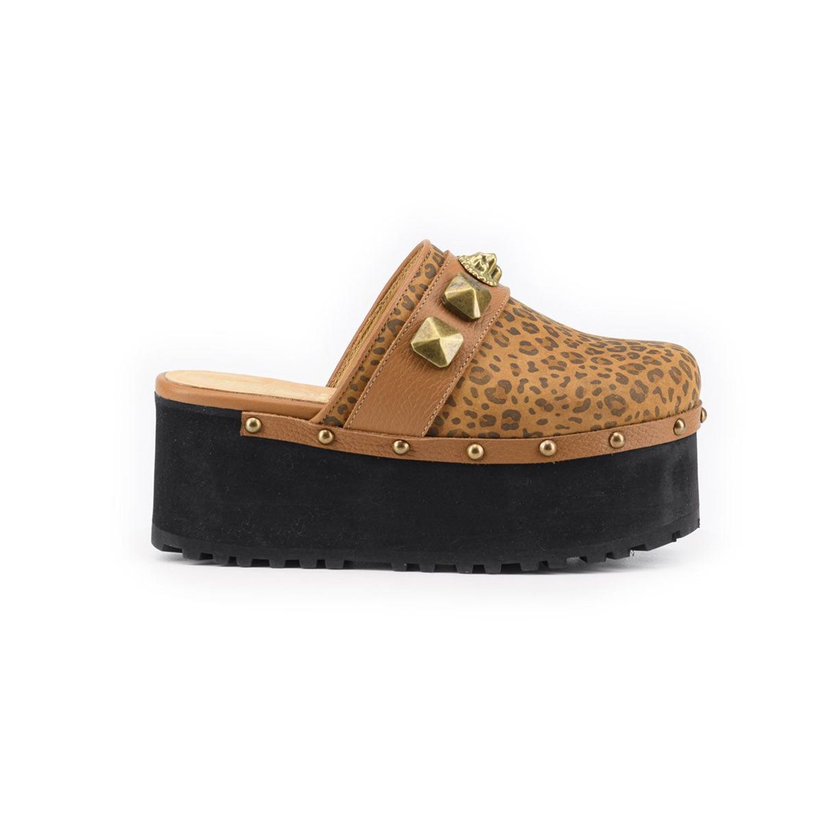 VANESSA GIL - ZUECO MARTINA LEOPARDO ORO ALTO - Cafe - 40