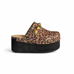 VANESSA GIL - ZUECO MARTINA LEOPARDO ORO BAJO