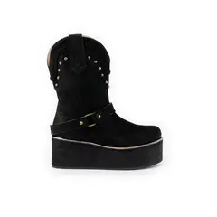 VANESSA GIL - BOTIN DE PLATAFORMA KARINA NEGRO DE CUERO