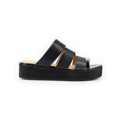 VANESSA GIL - SANDALIA DE CUERO JULIA BAJA NEGRA