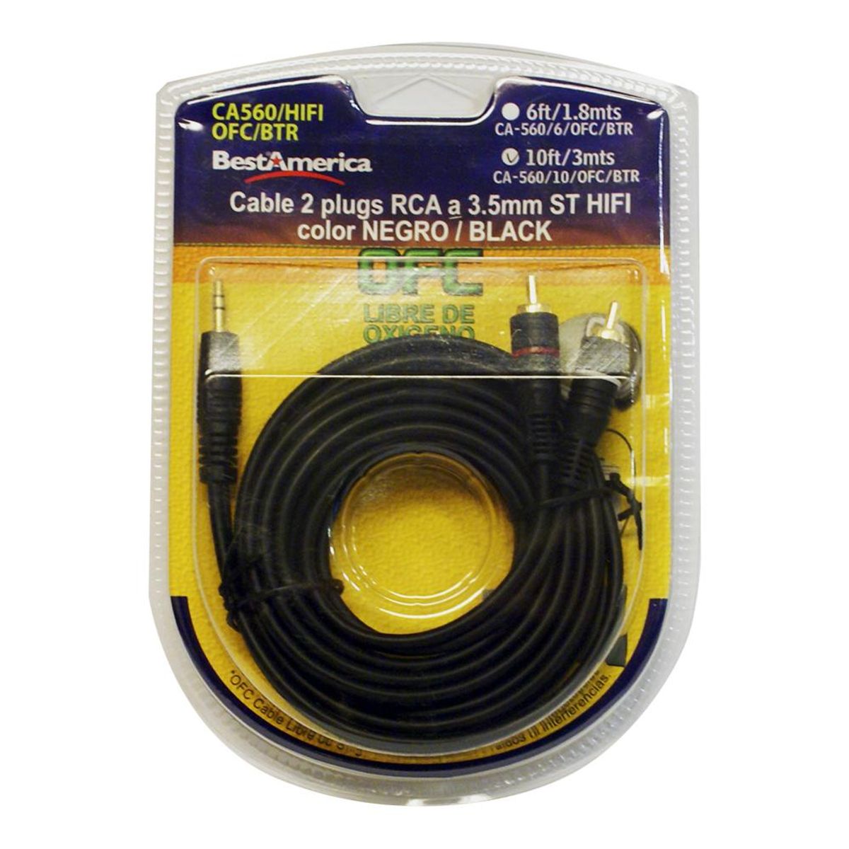 GENERICO - Cable 2 RCA a Miniplug ST Best America CA5606FOFCBTR