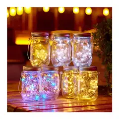 GENERICO - Luz Led Solar Mason Jar Para Decoración Transparente