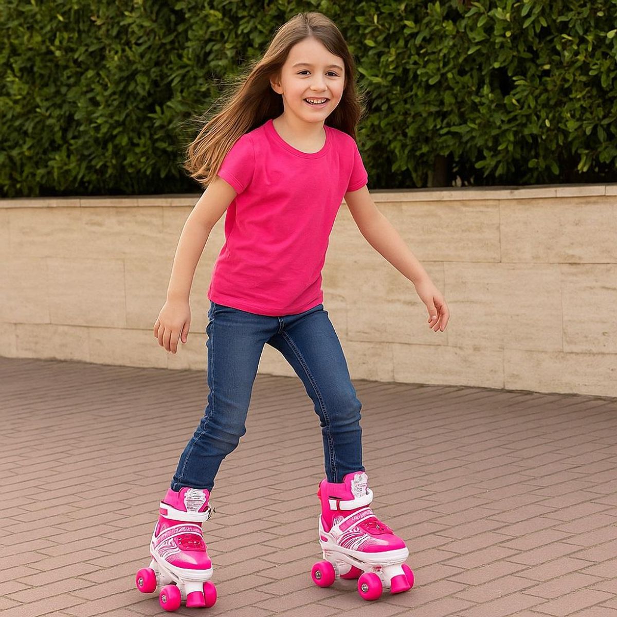 GENERICO - Patines Artísticos Infantiles Ajustables 4 Ruedas