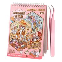 Libro Pegatinas Escenas Miniatura Stickers 3d Dibujo 49p