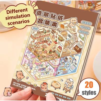 Imagen 2 del producto Libro Pegatinas Escena Miniatura Stickers 3d Capibara 50p